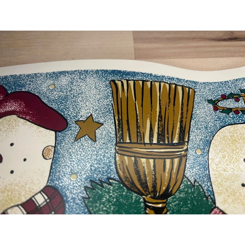 Debbie Mumm Snowman Placemats Set of 4 Winter Holiday Folk Art Christmas Decor